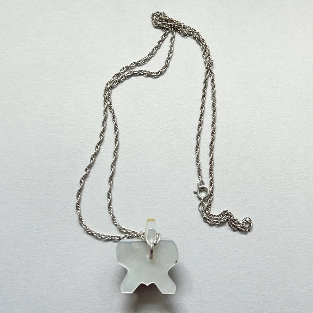 Vintage Southwestern Mother of Pearl Lapis Onyx Turtle Sterling Silver Necklace - Picture 8 of 9